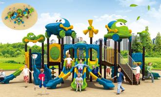 QX-18054A加工定制室外大型儿童娱乐塑料组合滑梯户外玩具