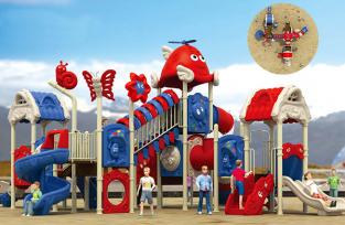 QX-18056A加工定制儿童乐园多功能组合滑梯 小区公园卡通精致大型玩具
